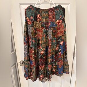 Vintage Koret City Blues Raton Floral Patchwork Skirt